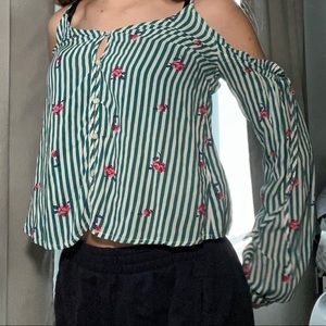 H&M Stripped Floral Long Sleeve